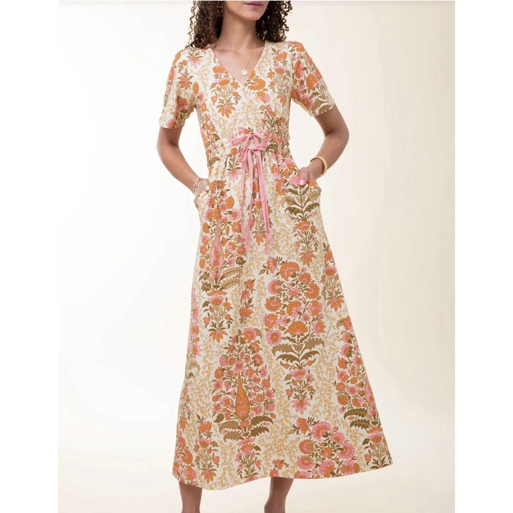 Spartina‎ 449 Lea Midi Dress Women's Sz XS McAllister Paisley Print Boho Floral